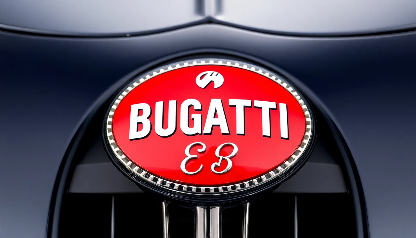 Logo Bugatti, ovale rouge avec initiales EB